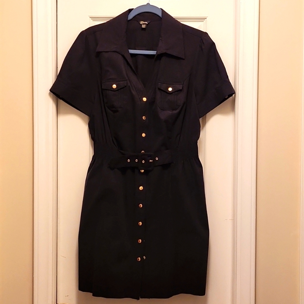 GUESS Navy Utility Dress w/ pockets!